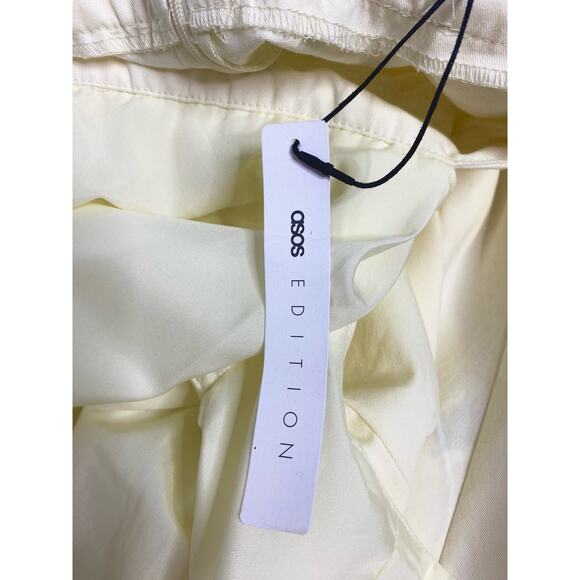 ASOS Cream Puff Sleeve Cut Out Back Maxi Dress NWT US 6 - Picture 12 of 16